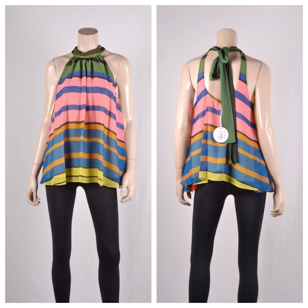 Staud Marlowe Striped Halter Top